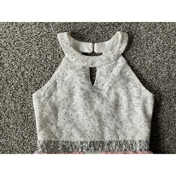 Speechless Kids Glitter Lace Walkthrough Maxi Dress Romper Size 12 - Picture 6 of 6